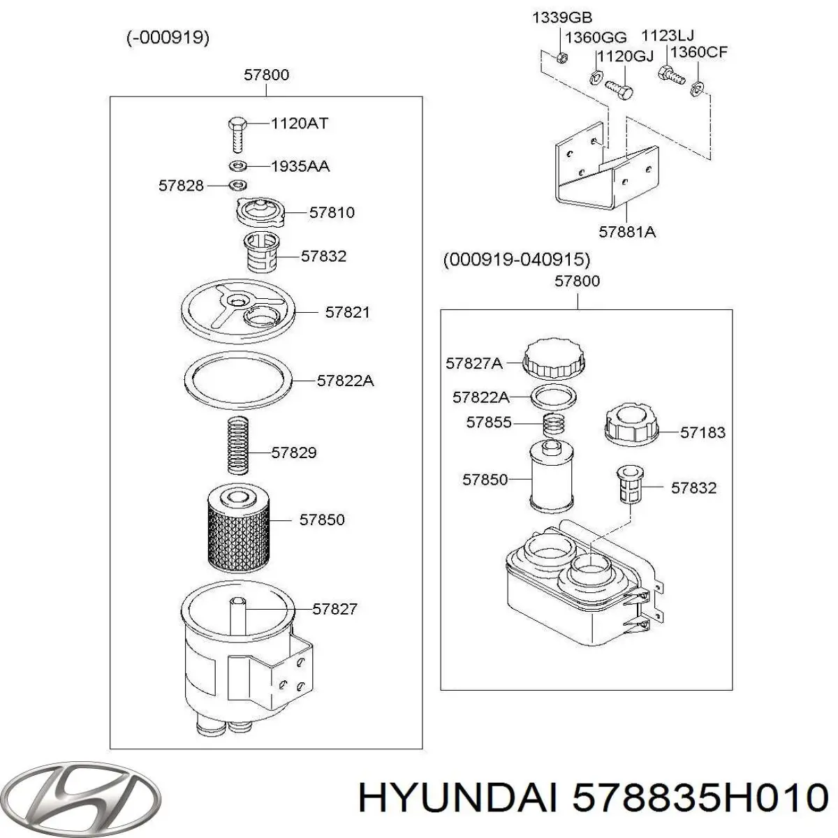 578835H010 Hyundai/Kia Tapa del depósito de la bomba de dirección asistida