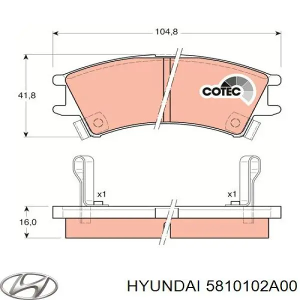 5810102A00 Hyundai/Kia Pastillas delanteras
