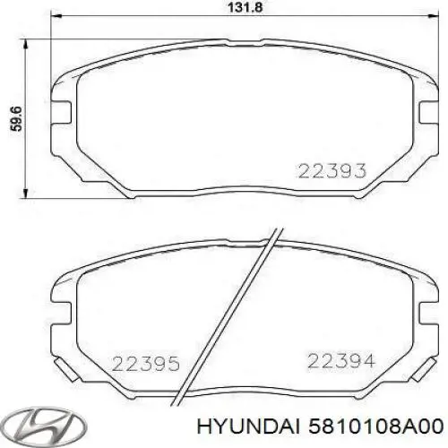 5810108A00 Hyundai/Kia pastillas de freno delanteras
