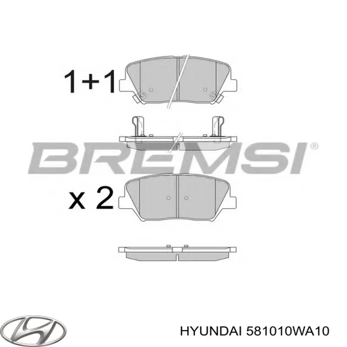 Pastillas de freno 581010WA10 Hyundai/Kia