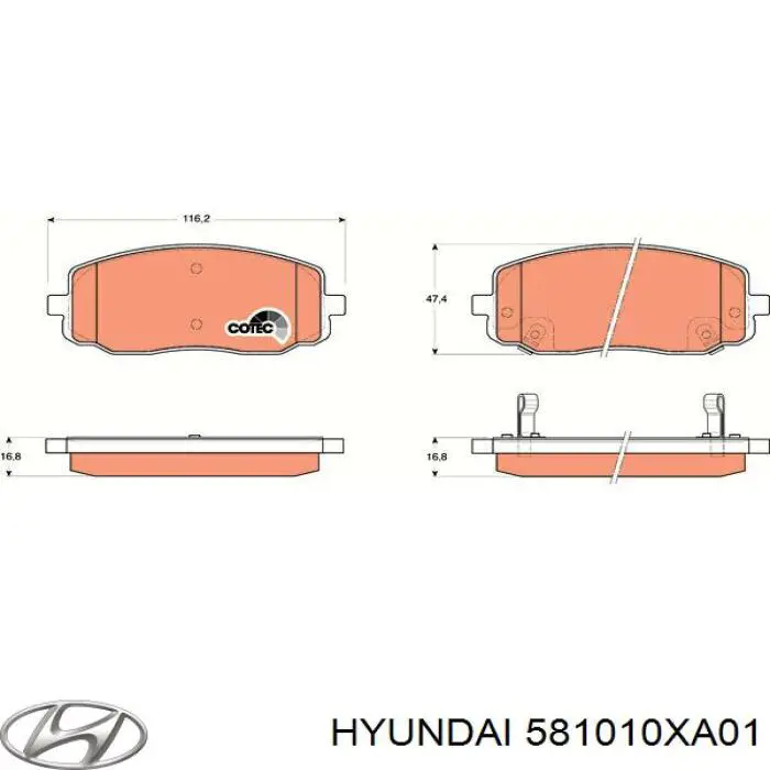 Comprar 581010XA01 Hyundai/Kia Pastillas delanteras de freno