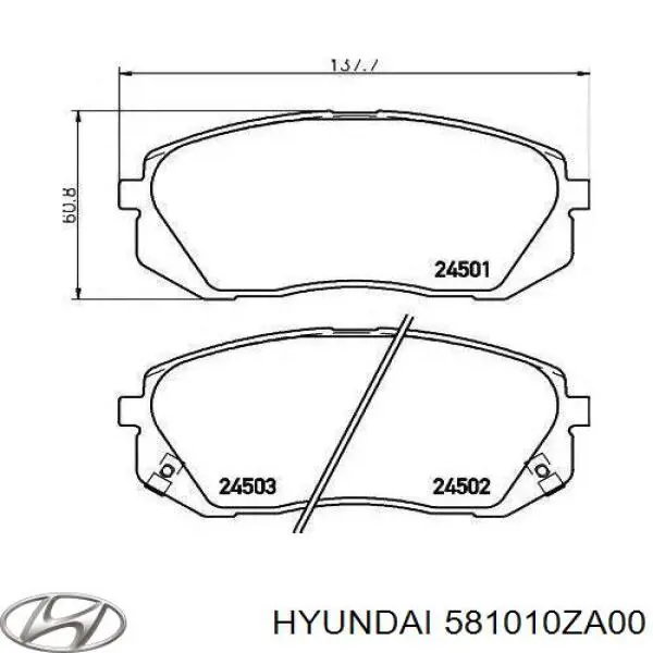 581010ZA00 Hyundai/Kia pastillas de freno delanteras