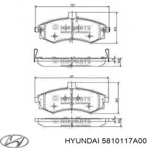 Pastillas de freno delanteras Hyundai/Kia 5810117A00