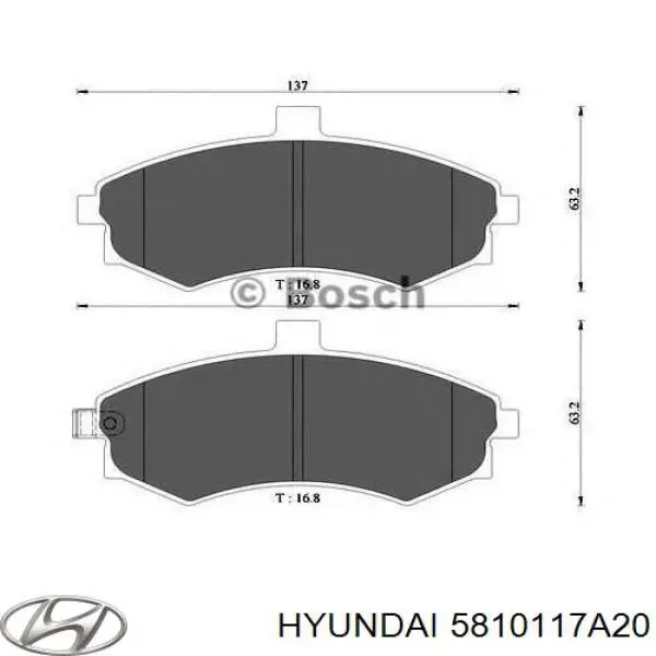 Pastillas de freno 5810117A20 Hyundai/Kia