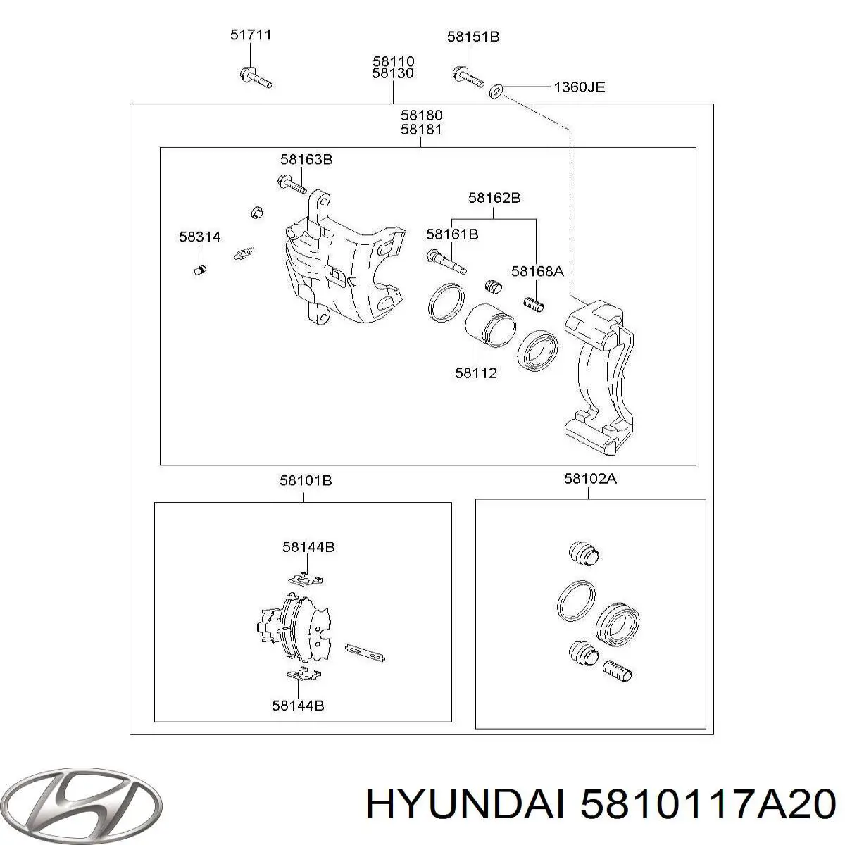 5810117A20 Hyundai/Kia Pastillas delanteras