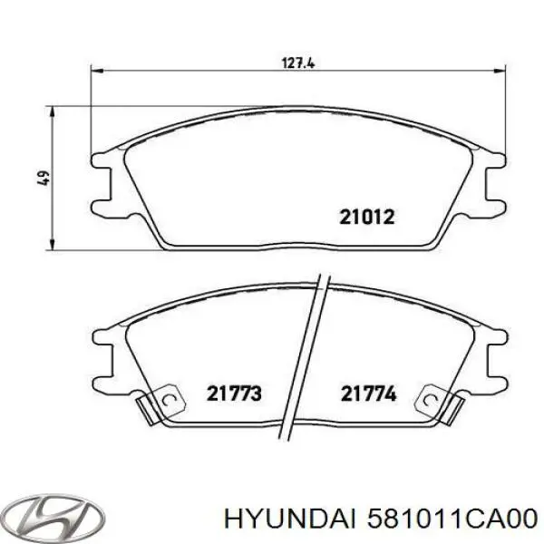 581011CA00 Hyundai/Kia pastillas de freno delanteras