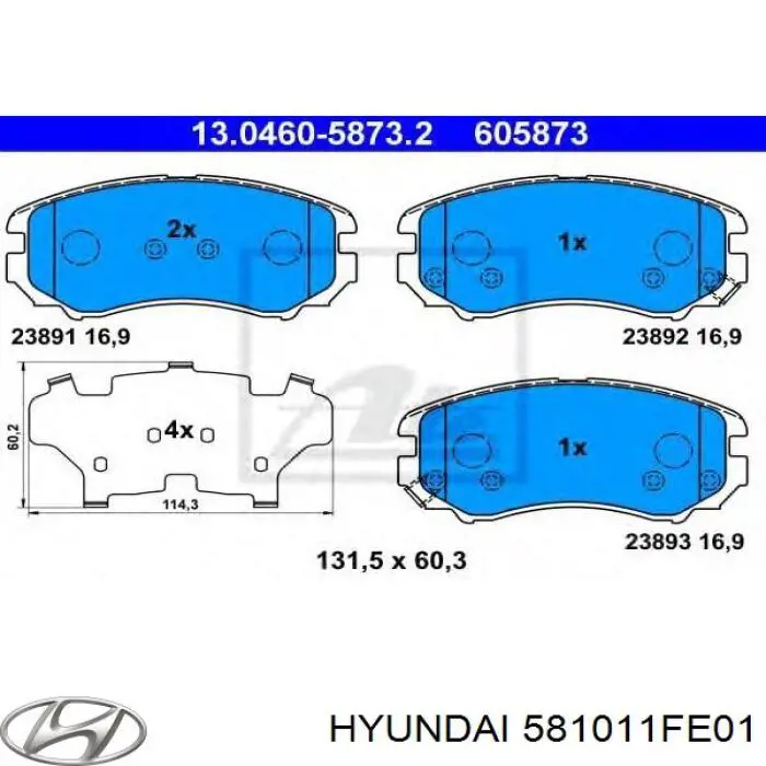 Comprar 581011FE01 Hyundai/Kia Pastillas delanteras de freno