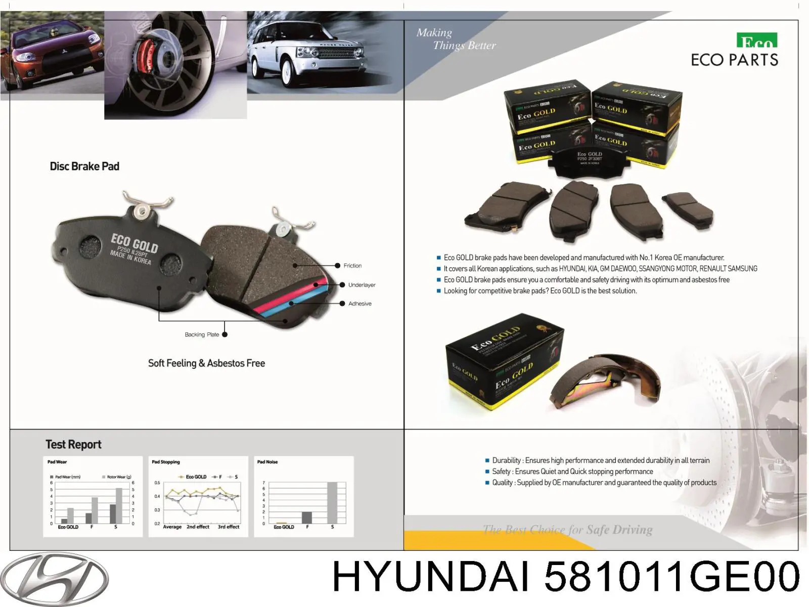 Comprar 581011GE00 Hyundai/Kia Pastillas delanteras de freno