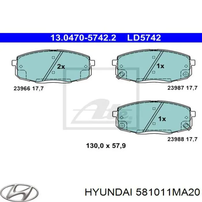 Pastillas freno delanteras Hyundai/Kia 581011MA20 precio, desde 44,69 EUR