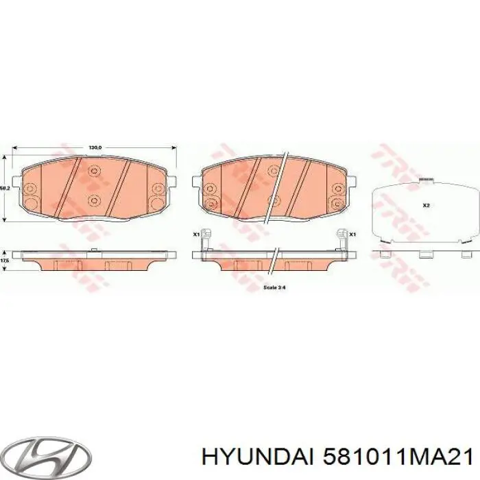 581011MA21 Hyundai/Kia pastillas de freno delanteras