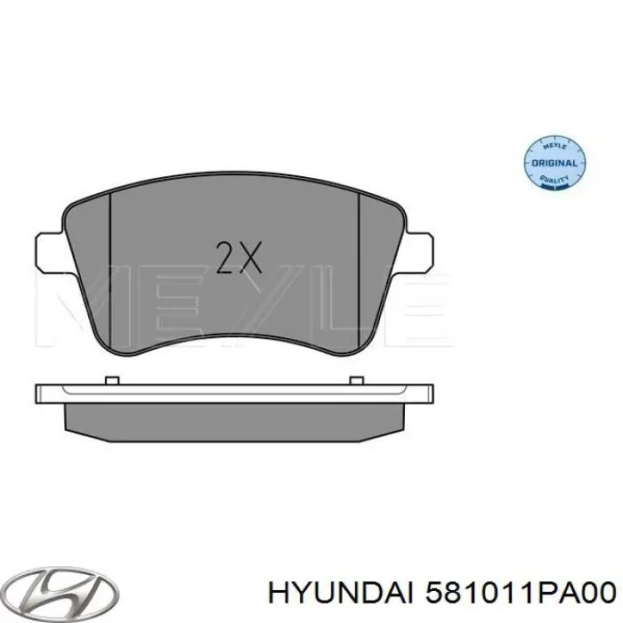 Pastillas de freno 581011PA00 Hyundai/Kia