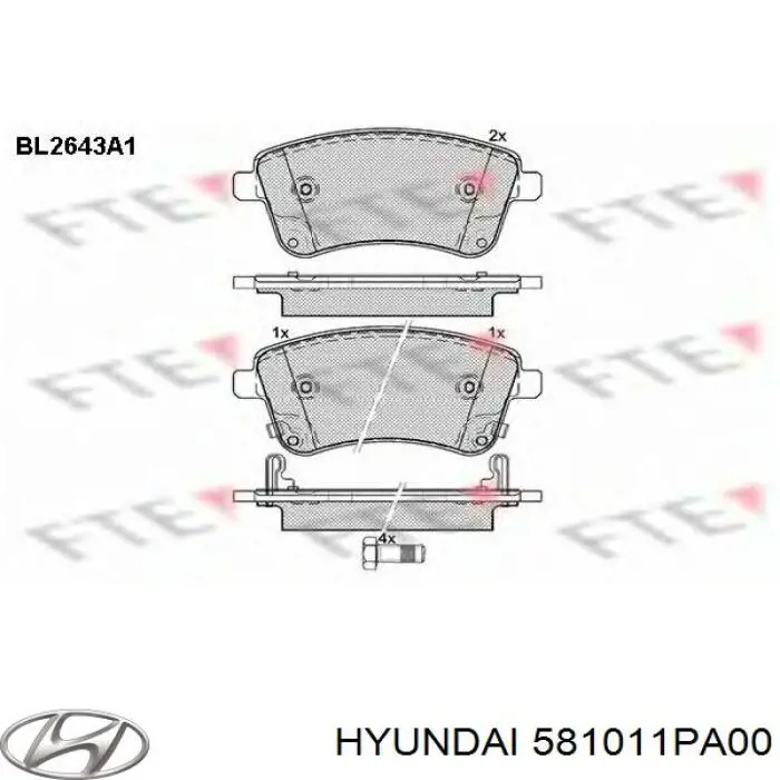 Pastillas freno delanteras Hyundai/Kia 581011PA00 precio, desde 36,06 EUR