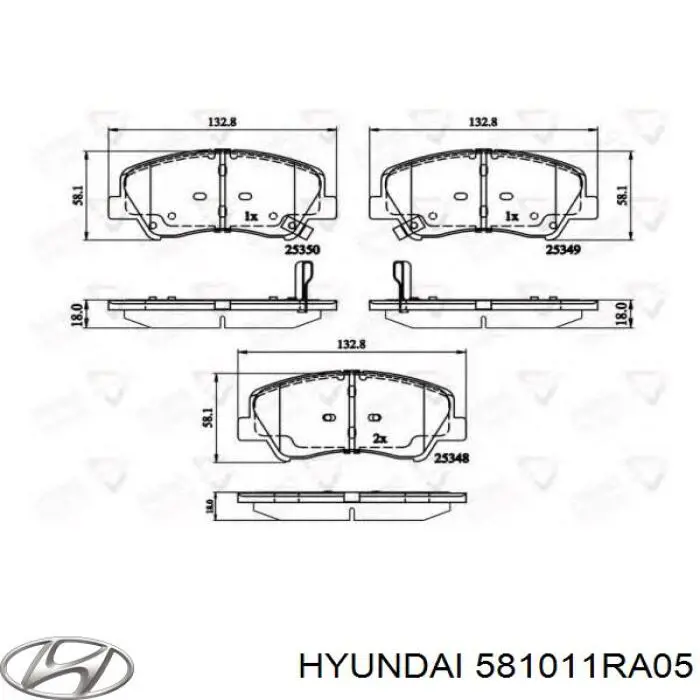 581011RA05 Hyundai/Kia pastillas de freno delanteras