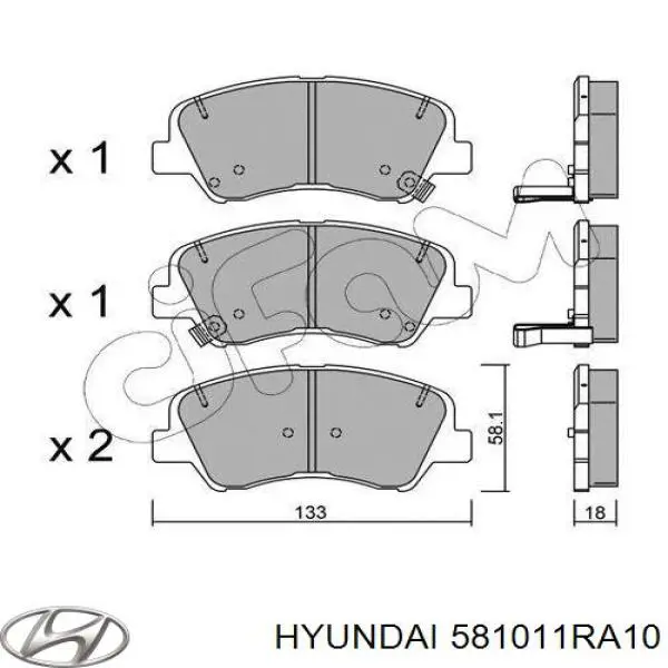 581011RA10 Hyundai/Kia pastillas de freno delanteras
