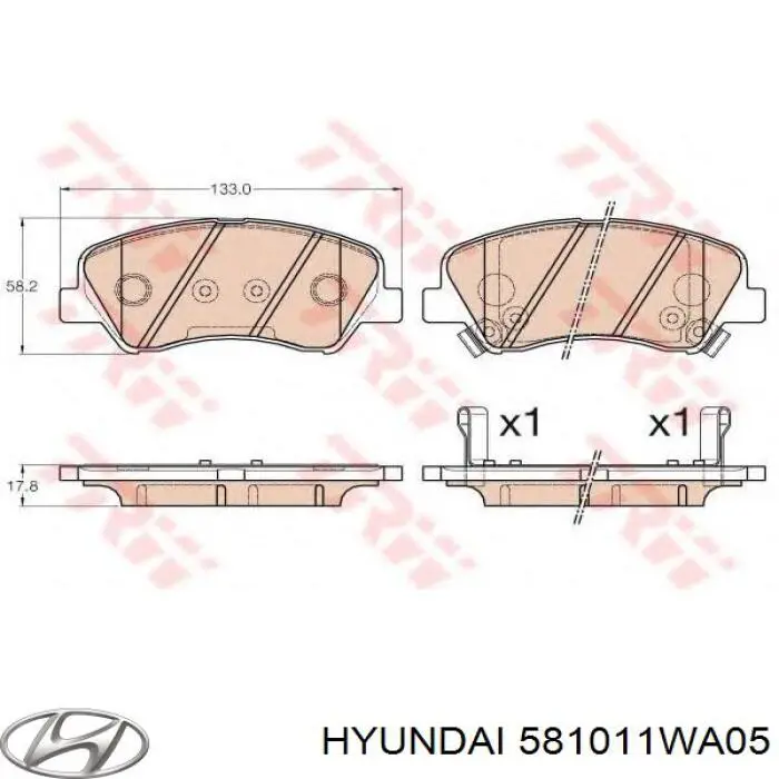 581011WA05 Hyundai/Kia pastillas de freno delanteras