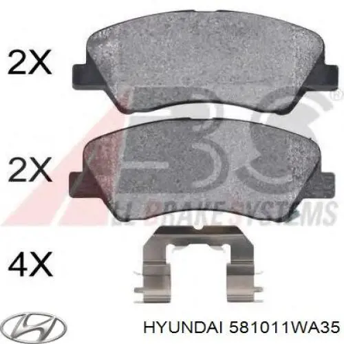 581011WA35 Hyundai/Kia pastillas de freno delanteras