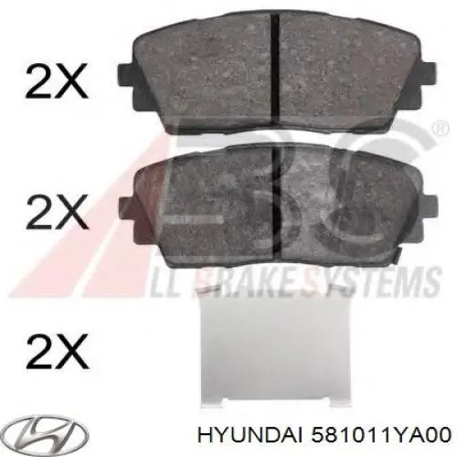 Pastillas de freno 581011YA00 Hyundai/Kia