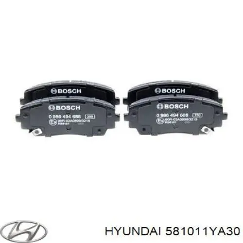 Pastillas de freno delanteras Hyundai/Kia 581011YA30