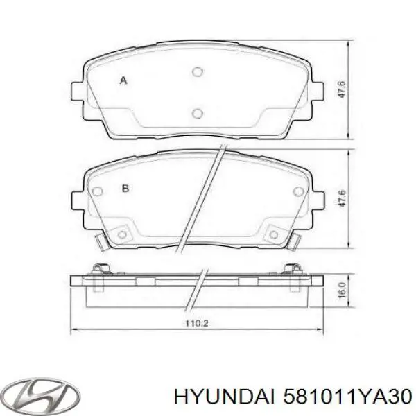Comprar 581011YA30 Hyundai/Kia Pastillas delanteras de freno
