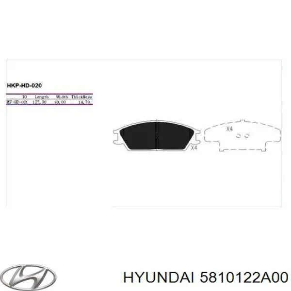 5810122A00 Hyundai/Kia pastillas de freno delanteras