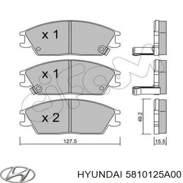 5810125A00 Hyundai/Kia pastillas de freno delanteras