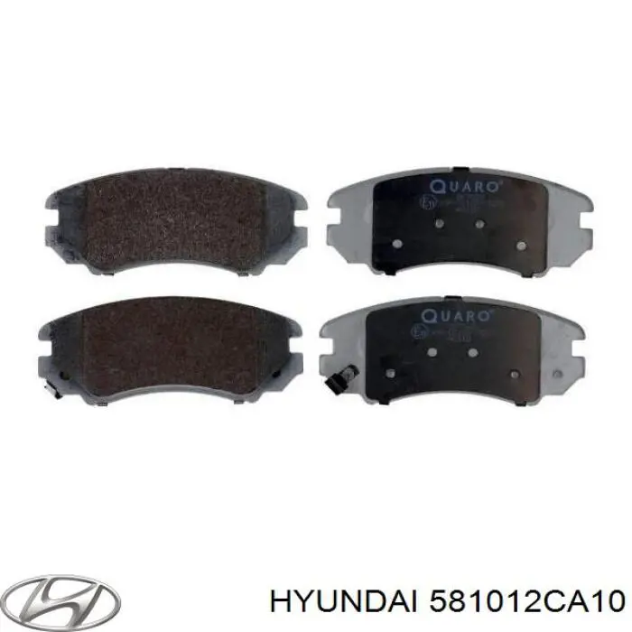 Pastillas de freno delanteras Hyundai/Kia 581012CA10