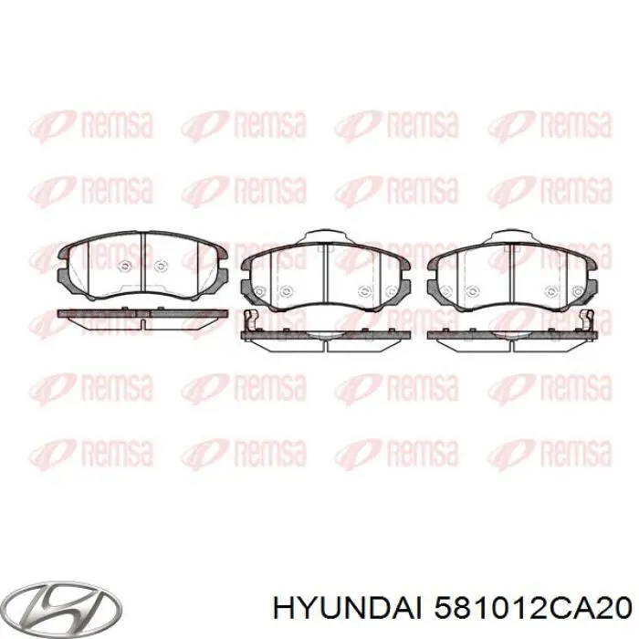 Pastillas de freno 581012CA20 Hyundai/Kia