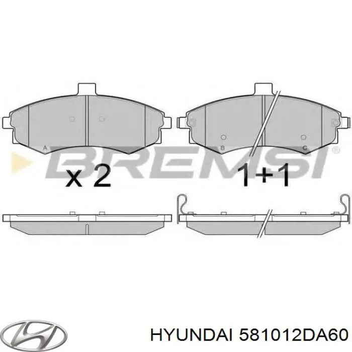 581012DA60 Hyundai/Kia pastillas de freno delanteras