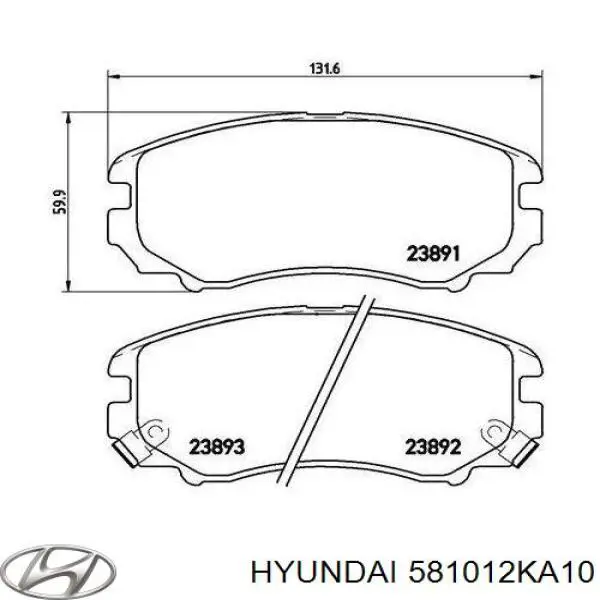 Pastillas de freno 581012KA10 Hyundai/Kia