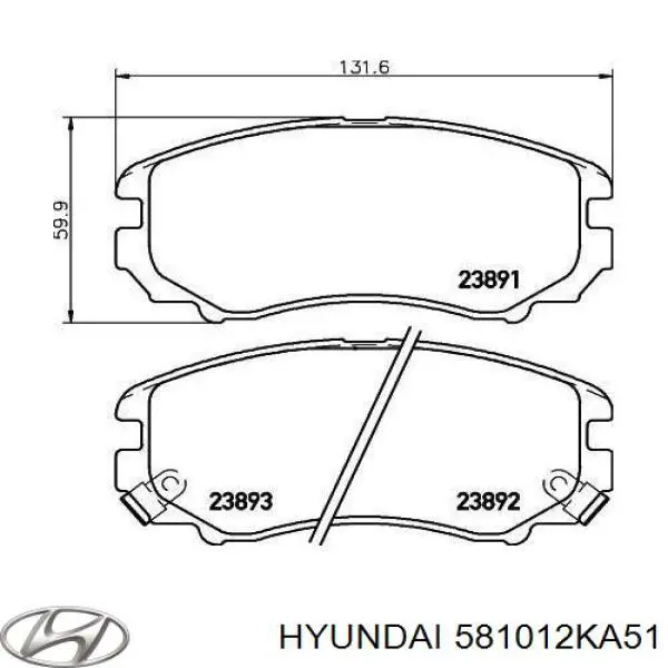 581012KA51 Hyundai/Kia pastillas de freno delanteras