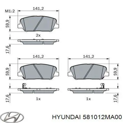 Pastillas freno delanteras Hyundai/Kia 581012MA00 precio, desde 29,72 EUR