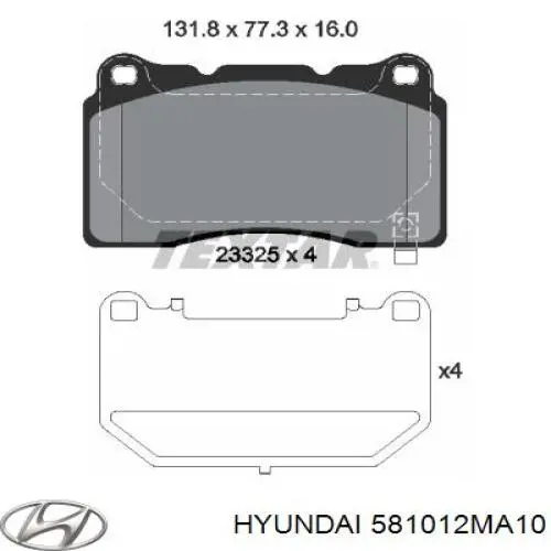 Pastillas freno delanteras Hyundai/Kia 581012MA10 precio, desde 40,40 EUR
