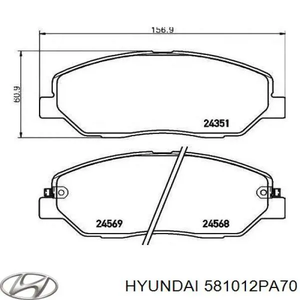 Pastillas de freno 581012PA70 Hyundai/Kia