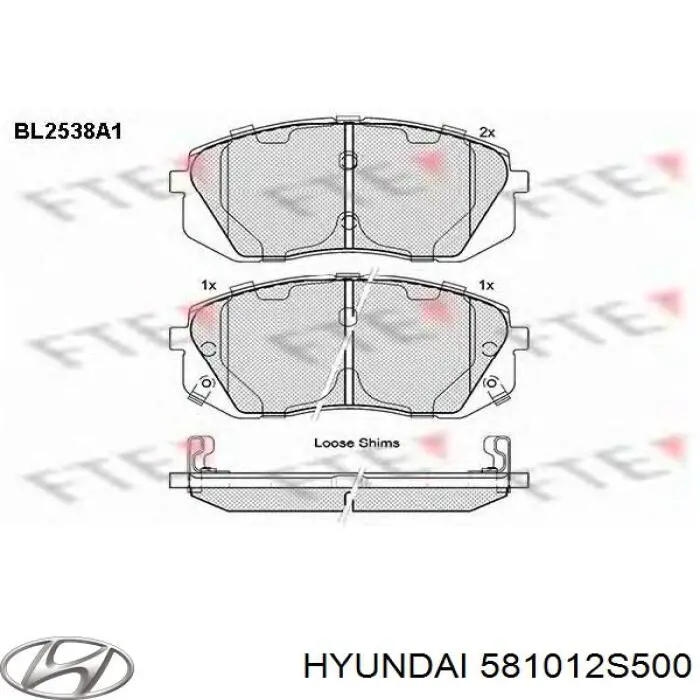 Comprar 581012S500 Hyundai/Kia Pastillas delanteras de freno
