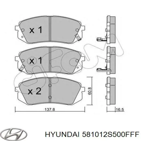 Pastillas freno delanteras Hyundai/Kia 581012S500FFF precio, desde 29,72 EUR