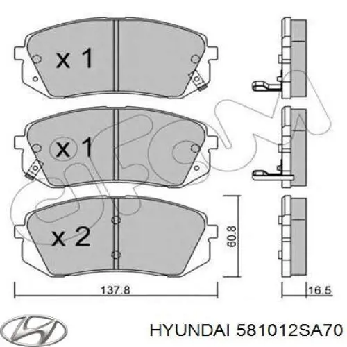 Pastillas freno delanteras Hyundai/Kia 581012SA70 precio, desde 29,72 EUR