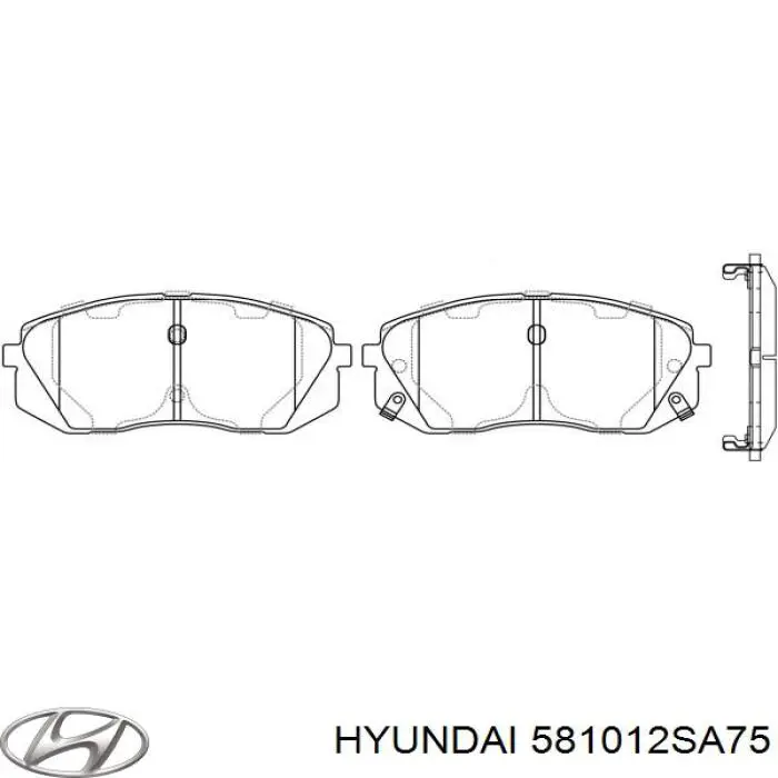 Pastillas de freno delanteras Hyundai/Kia 581012SA75