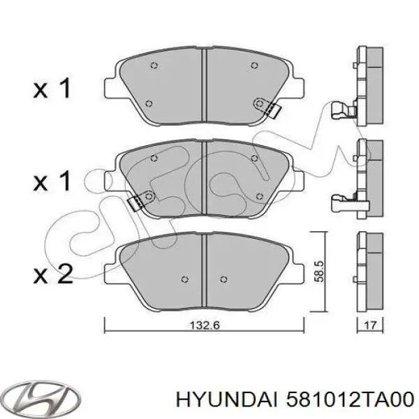 581012TA00 Hyundai/Kia pastillas de freno delanteras