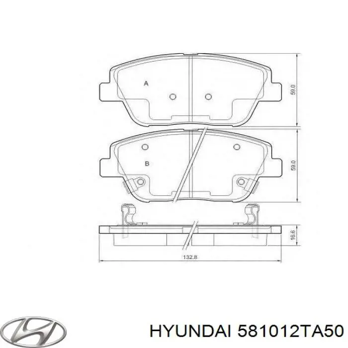 581012TA50 Hyundai/Kia pastillas de freno delanteras