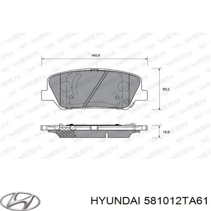 581012TA61 Hyundai/Kia pastillas de freno delanteras