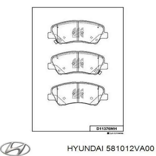 581012VA00 Hyundai/Kia pastillas de freno delanteras