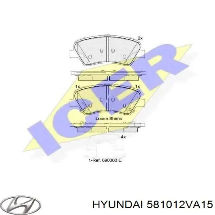 Comprar 581012VA15 Hyundai/Kia Pastillas delanteras de freno