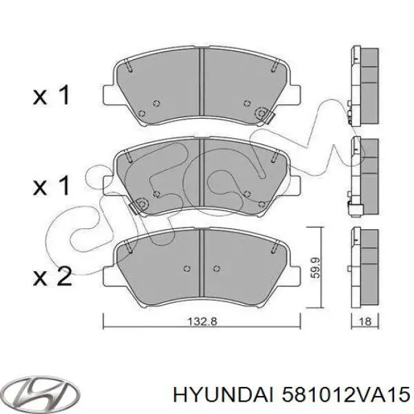 581012VA15 Hyundai/Kia pastillas de freno delanteras