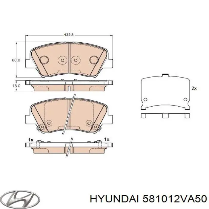 581012VA50 Hyundai/Kia pastillas de freno delanteras