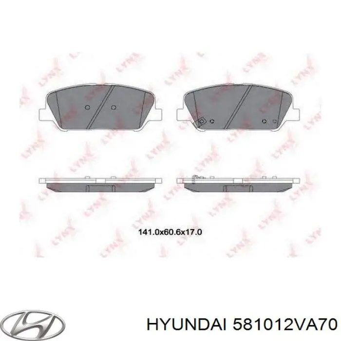 581012VA70 Hyundai/Kia pastillas de freno delanteras