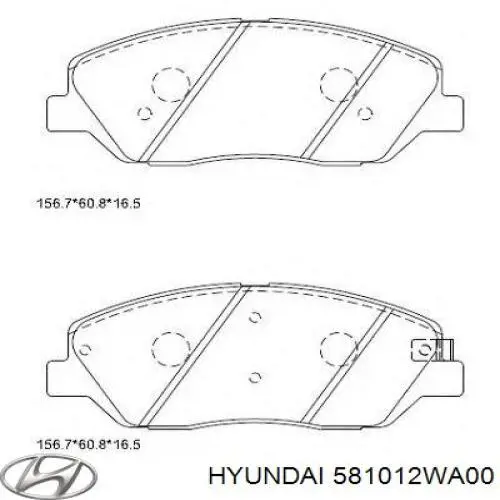 Comprar 581012WA00 Hyundai/Kia Pastillas delanteras de freno