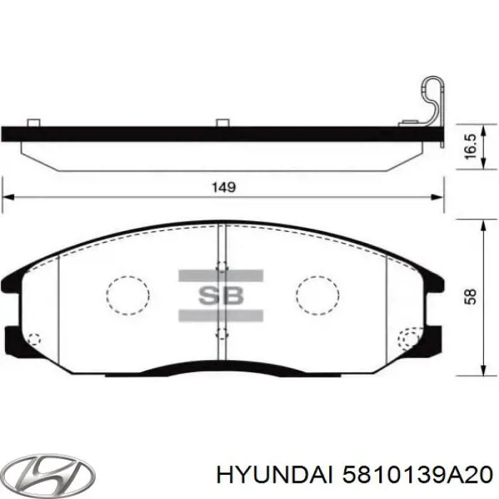 5810139A20 Hyundai/Kia pastillas de freno delanteras