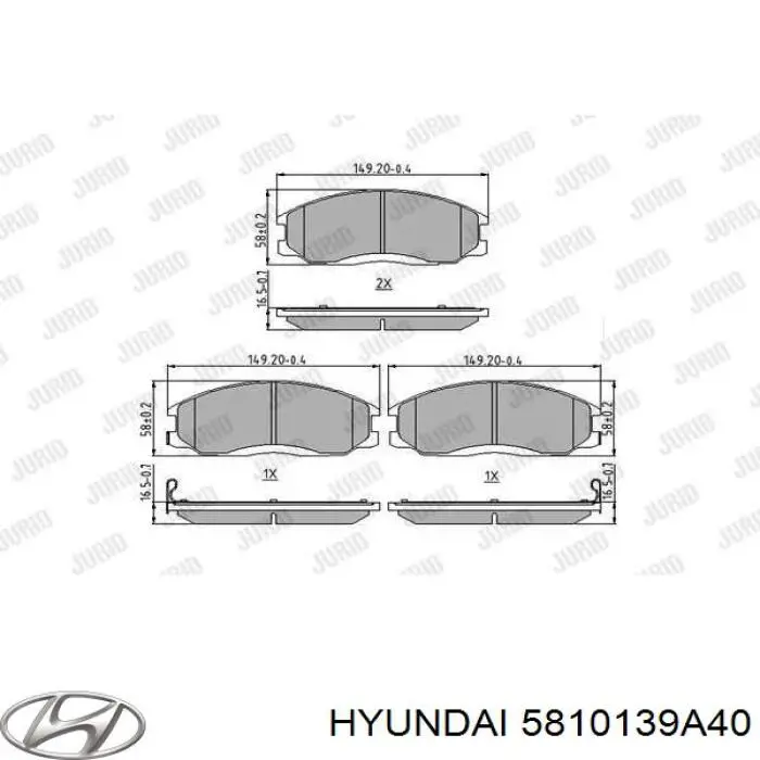 5810139A40 Hyundai/Kia pastillas de freno delanteras