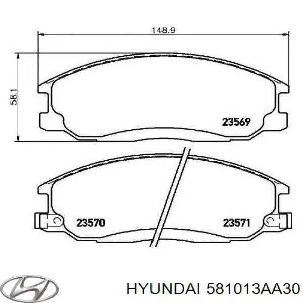 Comprar 581013AA30 Hyundai/Kia Pastillas delanteras de freno