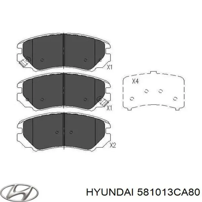 Pastillas de freno 581013CA80 Hyundai/Kia